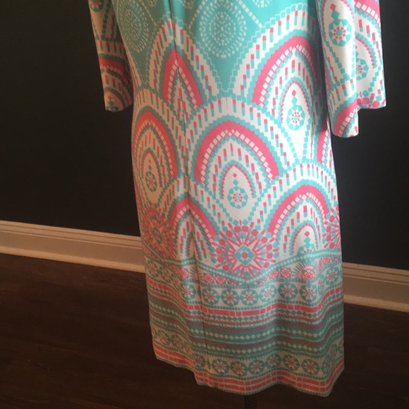 EUC Sz 10 Just Taylor 3/4 Print Dress - Picture 6 of 7